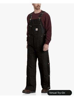 Carhartt Men's Loose Fit Firm Duck Insulated Bib Overall Medium/Tall NWT